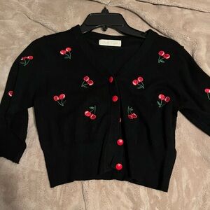 Cherry cropped sweater